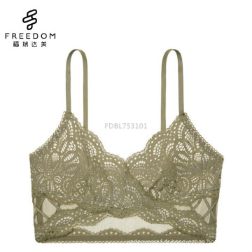 Sexy hot style soutien-gorge images de femmes sexy V cou crochet dentelle wrap sous-vêtements soutien-gorge bralette